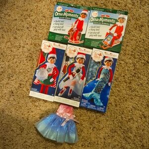 Elf on the shelf set of 4 outfits and 2 ornament crafts